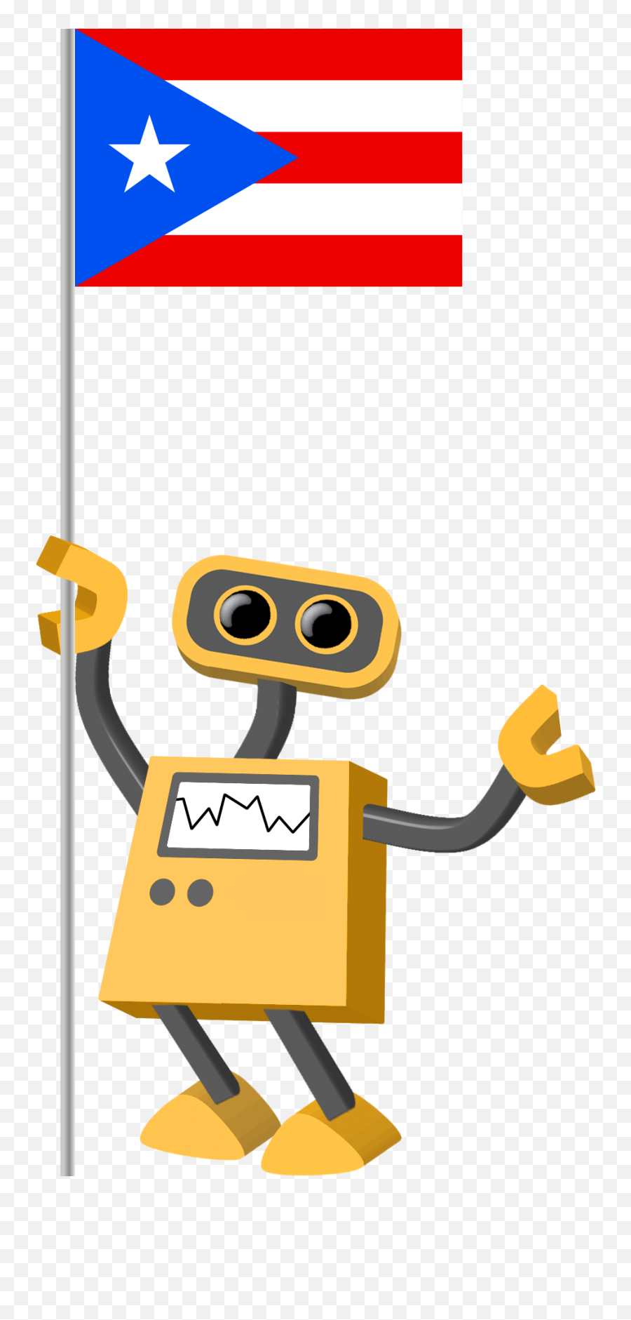 Robot 39 - Pr Flag Bot Puerto Rico Tim Stop Sign Image Cartoon Png,Puerto Rican Flag Png