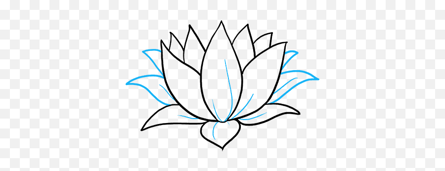 How To Draw A Lotus Flower - Really Easy Drawing Tutorial Pond In Lotus Drawing Png,Lotus Flower Transparent