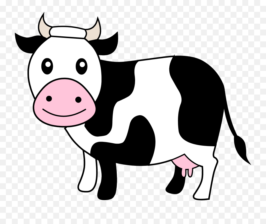 Cartoon Cow Silhouette Clipart - Cow Clipart Png,Cow Transparent
