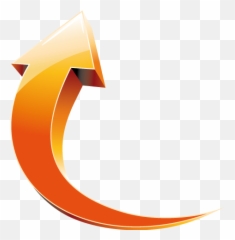 Arrow 3d Indicator Orange Yellow - Png