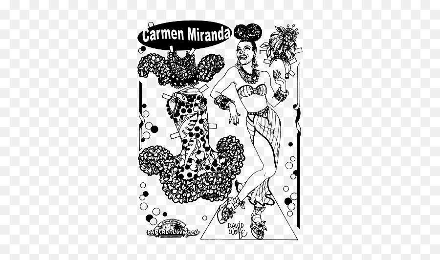 Carmen Miranda Paperdollywood Paper Dolls By David Wolfe - Carmen Miranda Paper Dolls Png,Marlene Dietrich Fashion Icon
