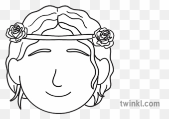 Aphrodite Role Play Mask Black And White Rgb Illustration - Happy png