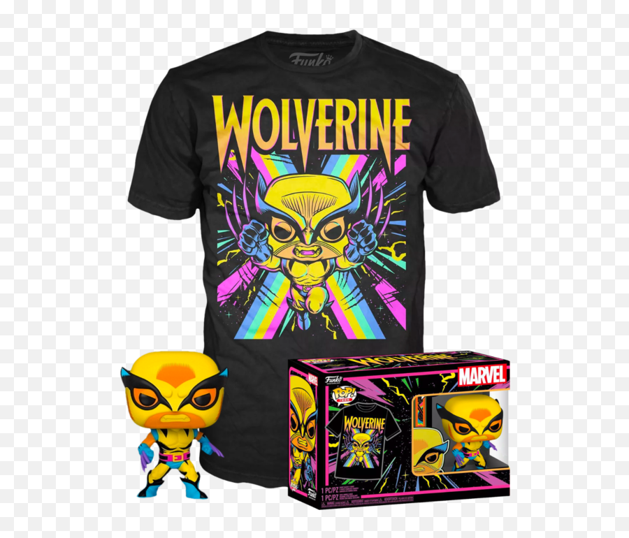 Funko Pop U0026 Tee Collectors Box Marvel X - Men Wolverine Wolverine Funko Pop Blacklight Png,Wolverine Icon
