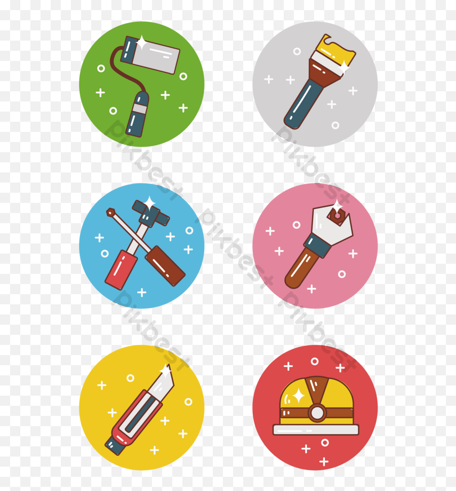 Mbe Cartoon Cute House Decoration Icon Element Ai Free - Hammer Png,Ornament Icon