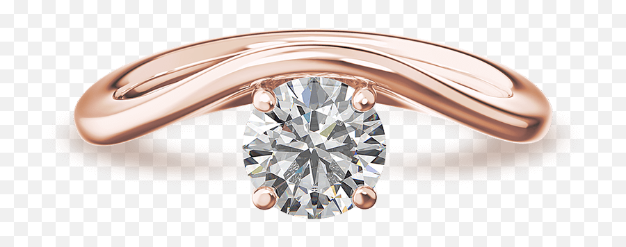 Silhouette Single Shank Ring 18k Rose Gold Shimansky - Engagement Ring Png,Rose Silhouette Png