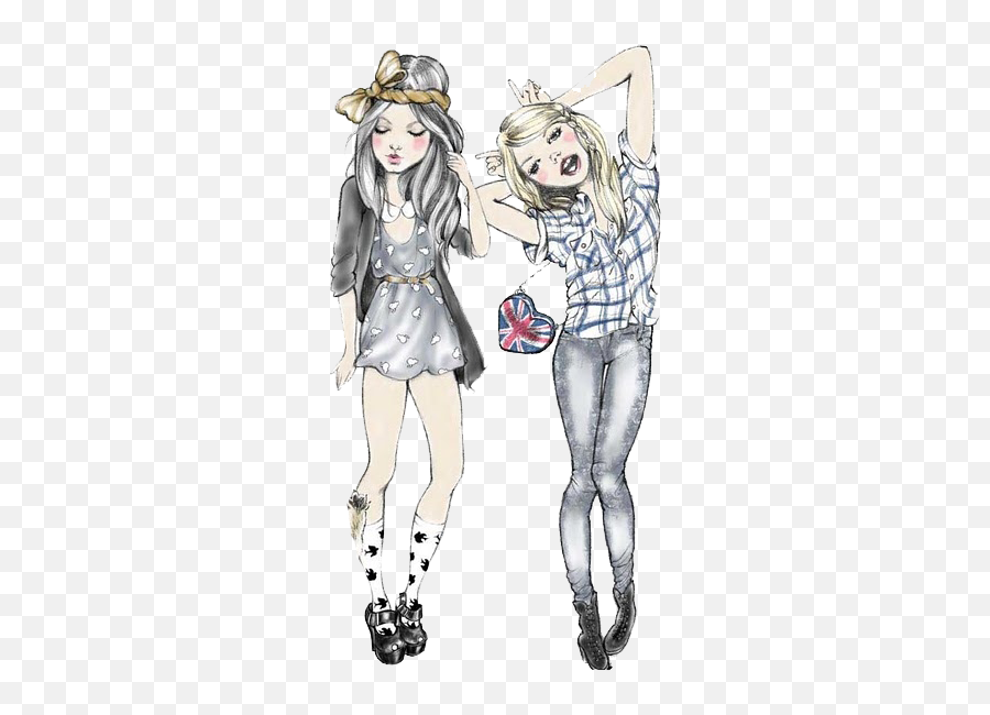 Gir Drawing Girly Transparent U0026 Png Clipart Free Download - Ywd Cute Friendship Pencil Drawing,Girl Drawing Png