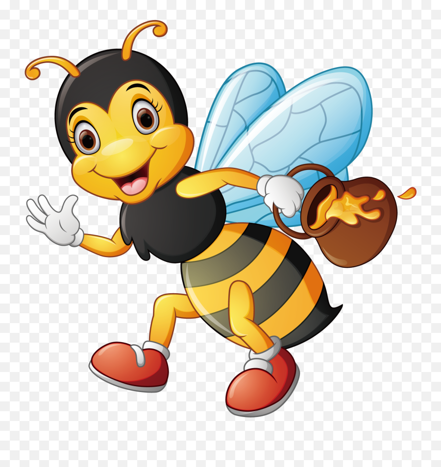 Clip Art Stock Cartoon Illustration - Honey Bee Png Cartoon,Cartoon Bee Png