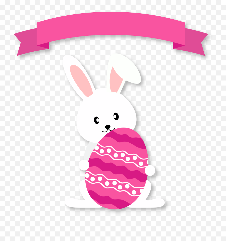 Download Egg Rabbit With Bunny Ribbon Easter Clipart Png - Easter Eggs Bunny Vector,Easter Clipart Png