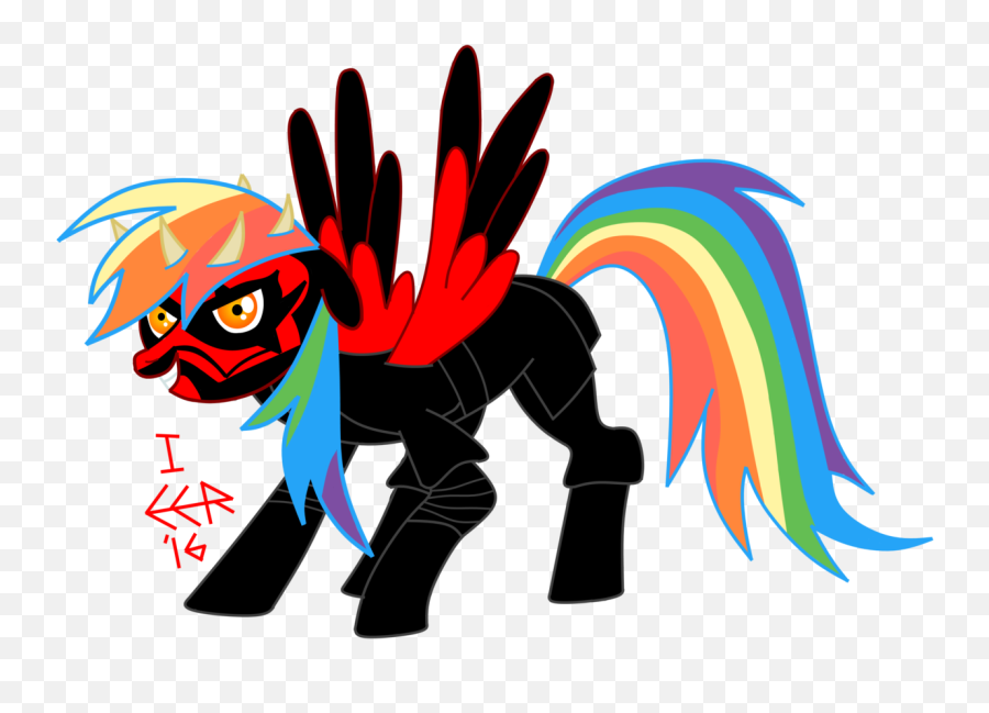 Download Hd E R Crossover Dark Side Darth Maul Rainbow - Darth Vader Mlp Star Wars Rainbow Dash Png,Darth Maul Png