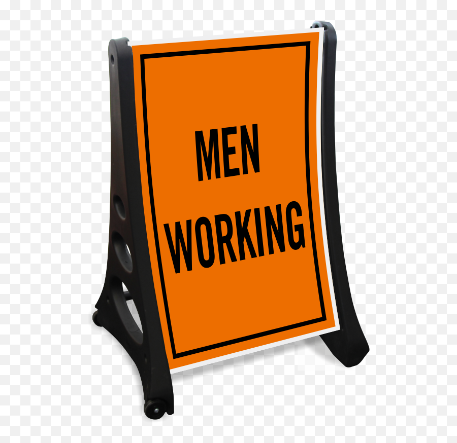 Men Working Portable Sidewalk Sign Clipart - Full Size Clip Art Png,Sidewalk Png