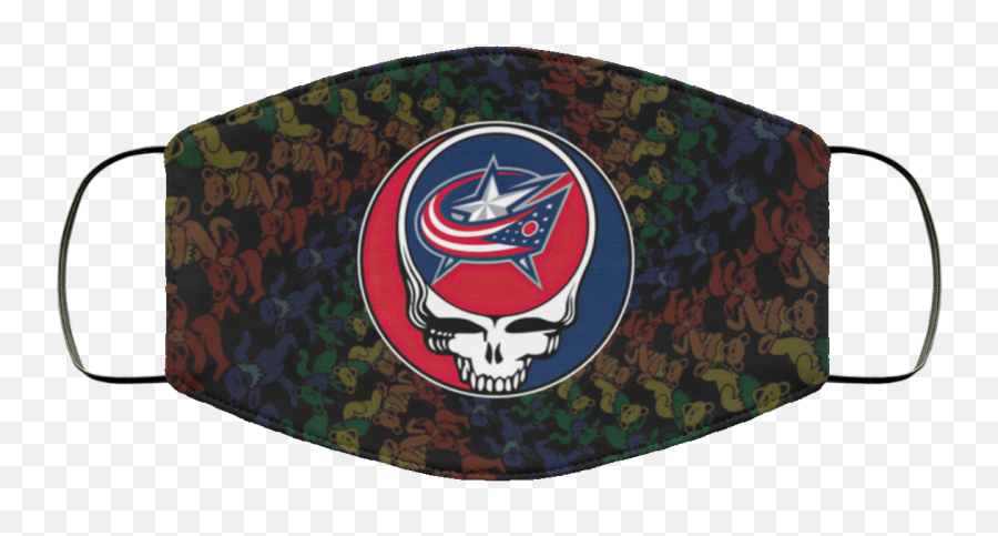 Columbus Blue Jackets Grateful Dead Face Mask - Grateful Dead Steal Your Face Png,Columbus Blue Jackets Logo Png