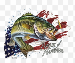 T - Shirt Bass With Us Flag Solartrans Largemouth Bass With American Flag Png,American Flag Transparent Background