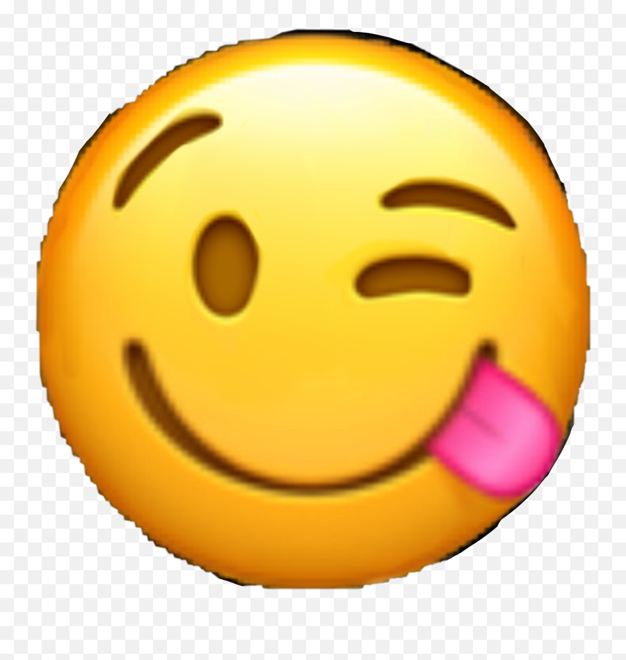 Yummy Emoji Winking Face Sticker By U2022u2022 - Smirk Face Emoji Png,Winking Emoji Png