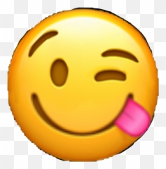 Yummy Emoji Winking Face Sticker By U2022u2022 - Smirk Face Emoji Png,Winking Emoji Png