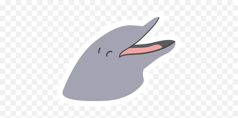 Dolphin Laugh Head Flat Sticker - Transparent Png U0026 Svg Dolphin Head Transparent Background,Dolphin Transparent Background