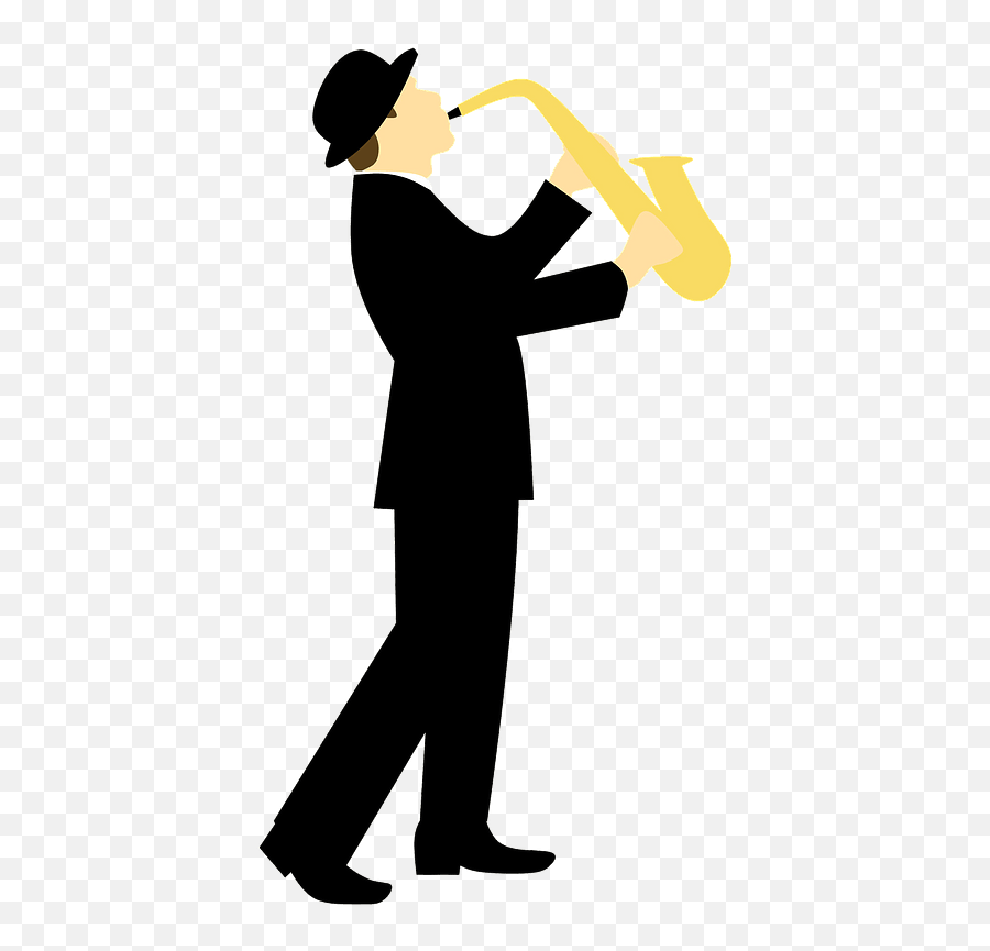 Saxophonist Clipart Free Download Transparent Png Creazilla - Drawing Of Man Playing Saxophone,Saxophone Clipart Png
