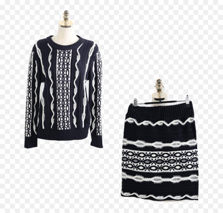 Us 2478 40 Offhigh Quality Sweater For Women Runway Designer Brand Black White Water Ripple Twist Wool Blend Thick Knitted 2piece - Long Sleeve Png,Water Ripple Png