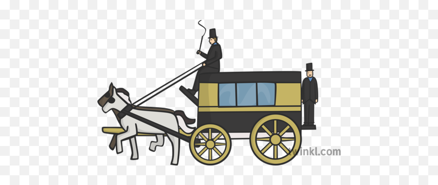 Horse And Coach Carriage Illustration - Twinkl Horse Harness Png,Carriage Png