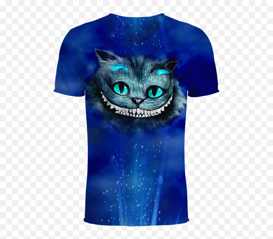 Cheshire Cat Smile Png - Cheshire Cat Alice In Wonderland 3d Short Sleeve,Cheshire Cat Smile Png