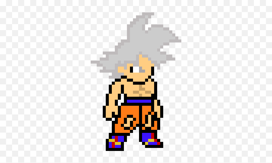 Pixel Art Gallery - Pixel Art Sangoku Ultra Instinct Png,16 X`16 Pixel Skull Icon