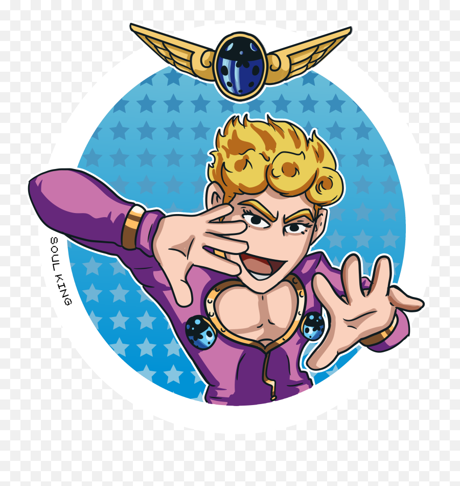 Giorno Giovanna - Sticker By Soulkingu On Newgrounds Cartoon Png,Giorno Png