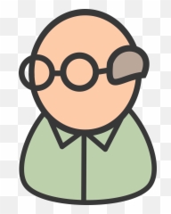 Bald Man With Glasses Avatar Icon - Elder Clipart Transparent Background png