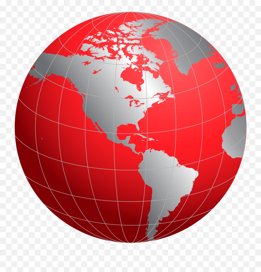 Transparent Globe Outline Png - World Red Globe Png,Globe And Email Icon