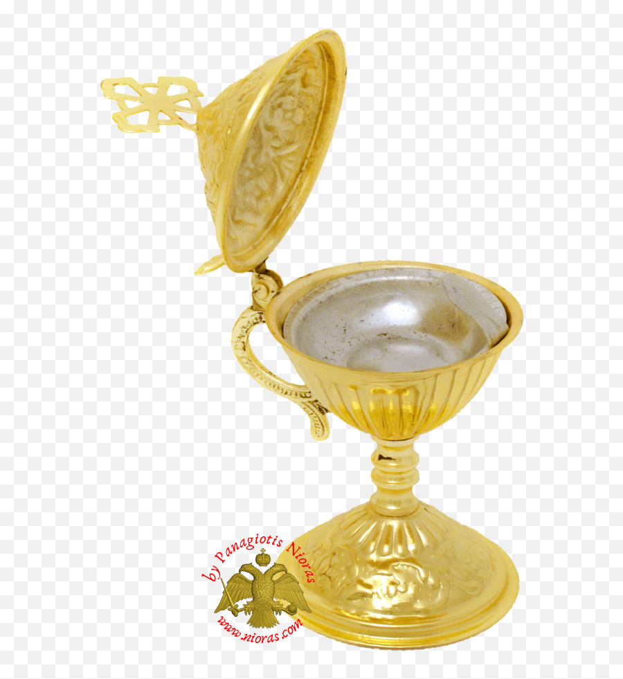 Orthodox Engraved Design B Incense Burner Gold Plated 13cm - Serveware Png,Icon Theotokos Chalice