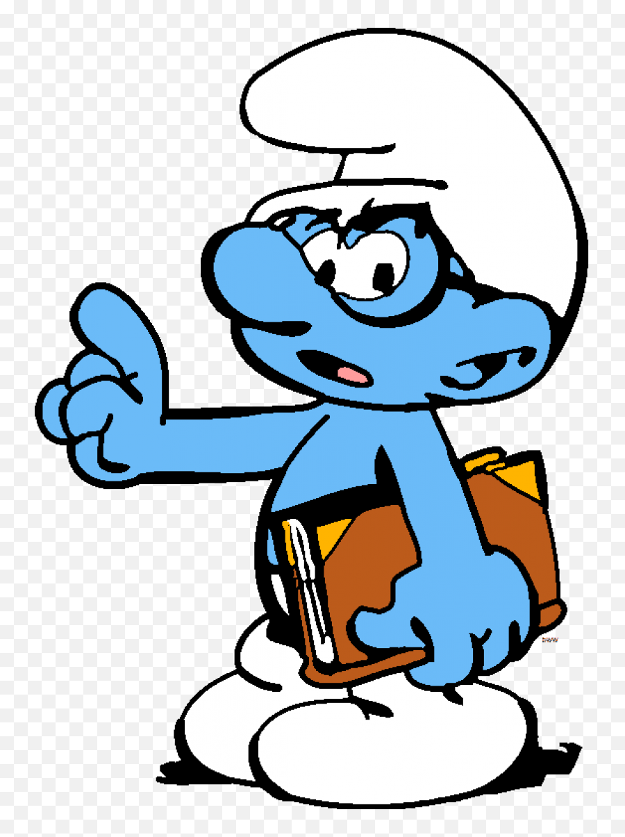 Brainy Smurf Holding Book Png Image Smurfs