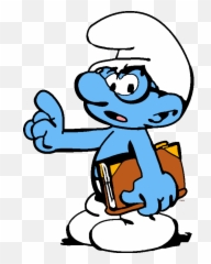 Brainy Smurf Holding Book Png Image Smurfs