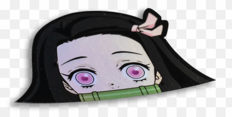 Holographic Nezuko Peeker Sticker - Fictional Character png