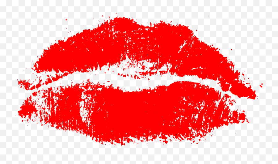 Red Print Of Kiss Lips Transparent - Lips Png,Lip Print Png
