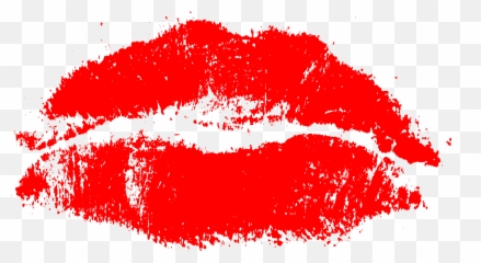 Red Print Of Kiss Lips Transparent - png