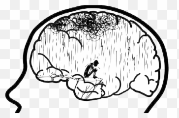 Depression Clipart Clip Art - Easy Drawing Of A Brain Png,Art Clipart Png
