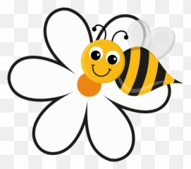 Library Of Honey Bee - With A Flower Clipart png