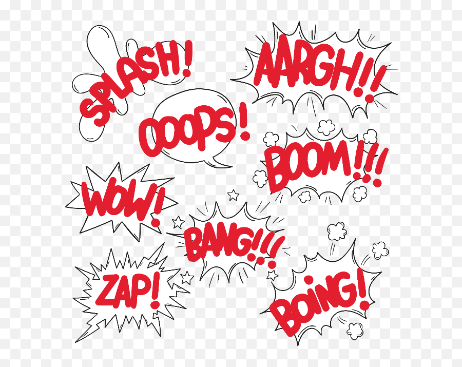 Download Comic Explosion Cloud Dialog Background Red - Onomatopoeia Png,Comics Png