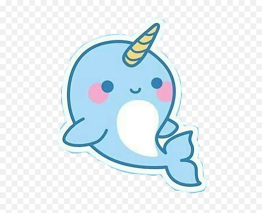 Kawaii Unicornio Delfin Azulpastel - Kawaii Narwhal Png,Narwhal Png