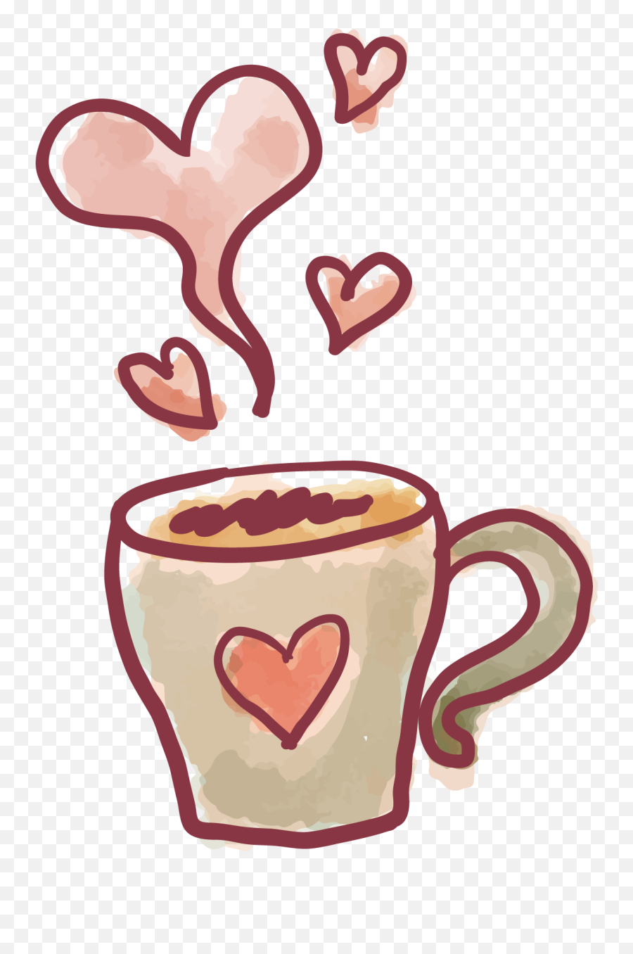 Valentines Day Paper Drawing Heart Love - Love Coffee Png,Cafe Png