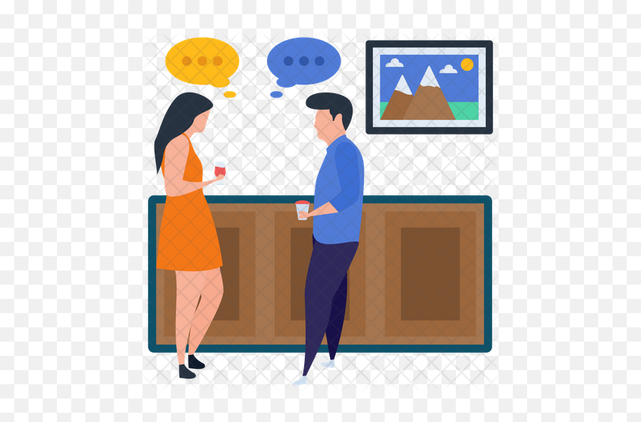 Couple Talking Icon Of Flat Style - Couple Talking Cartoon Png,Talking Png