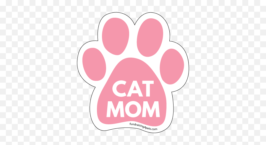Cat Mom Paw Print Magnet - Pink New Circle Png,Paw Print Logo