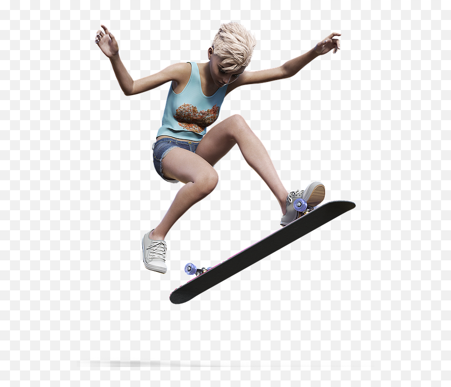 Girl Teenager Skateboard - Skateboard Girl Png Transparent,Skateboarder Png