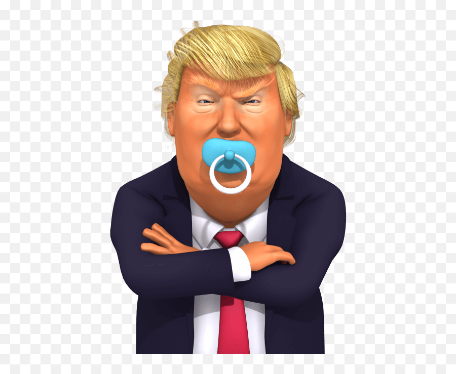 Download Hd Trump With Pacifier - Baby Trump Tantrum Gif Donald Trump Big Baby Png,Trump Head Transparent Background