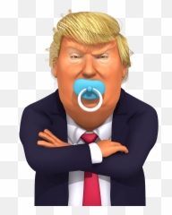 Download Hd Trump With Pacifier - Baby Trump Tantrum Gif Donald Trump Big Baby Png,Trump Head Transparent Background