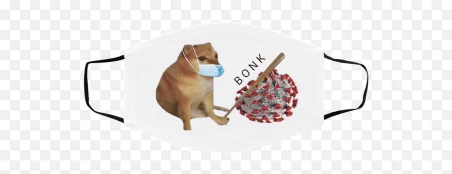 Shiba Doge Virus Bonk Face Mask Antibacterial Fabric And - Bonk Dog Bonks Corona Png,Doge Face Png