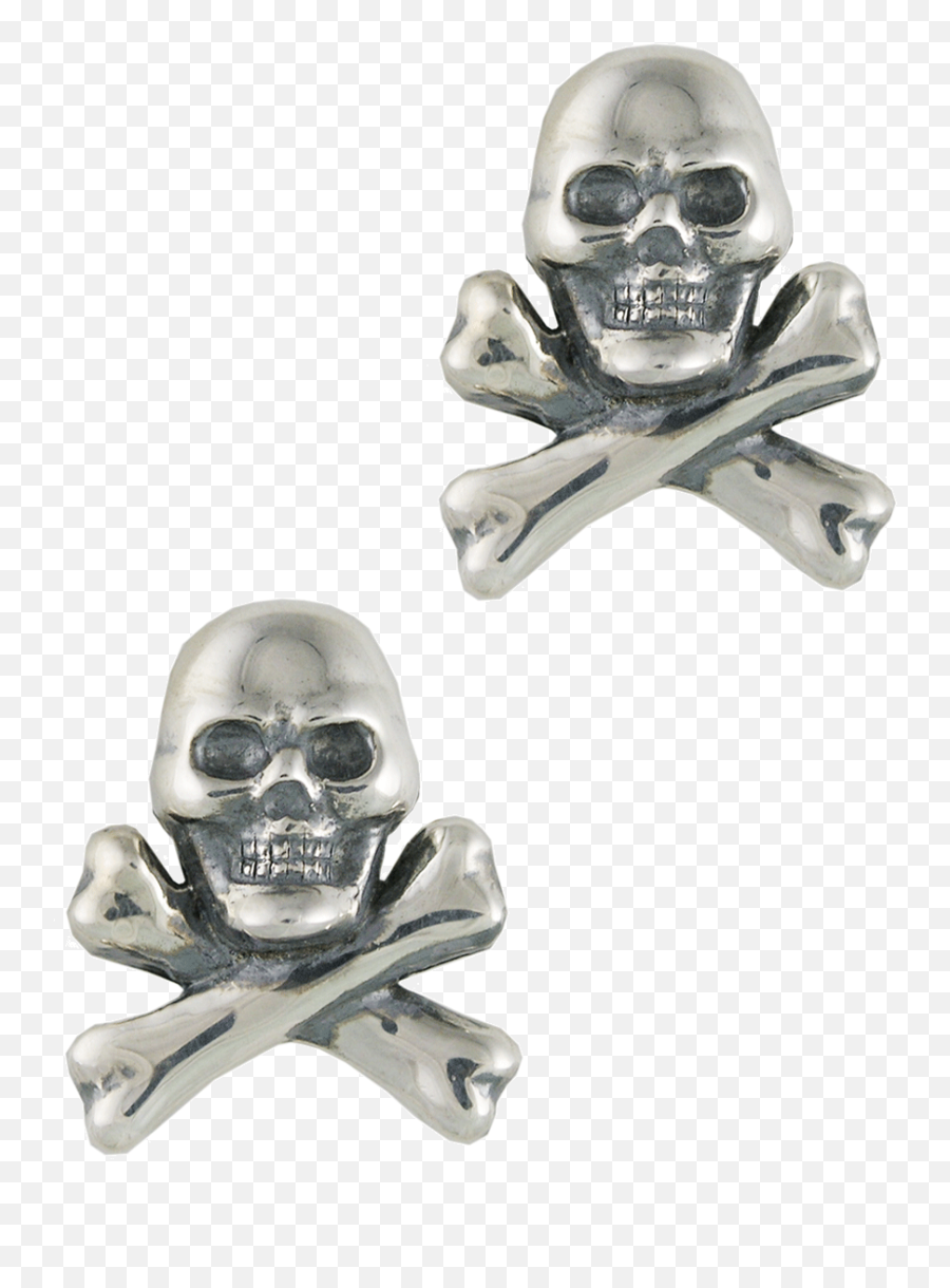 Pinto Ranch Skull And Cross Bones Silver Cufflinks - Skull And Crossbones Png,Skull And Bones Png