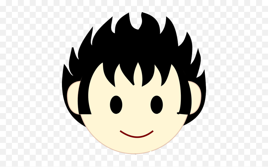 Boy Happy Face Head Black Hair Transparent Png Images U2013 Free - Boy Hair Dark Clipart,Transparent Happy Face