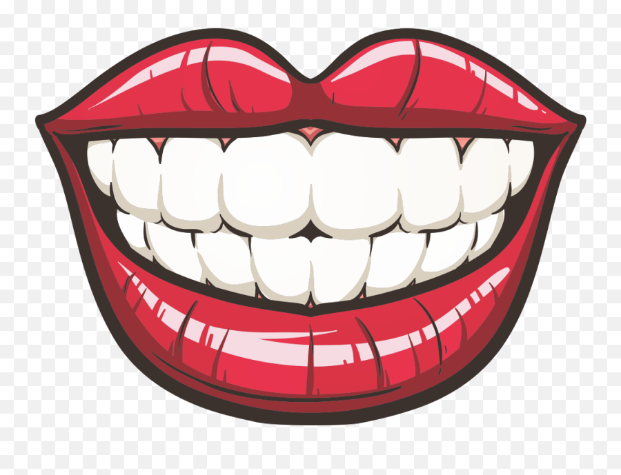 Lip Print Png - Cartoon Lips And Teeth,Lip Print Png