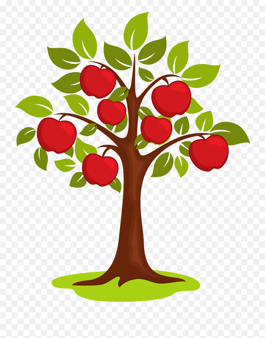 Vector Cartoon Apple Tree Png Download - Transparent Apple Tree Clipart,Fruit Tree Png