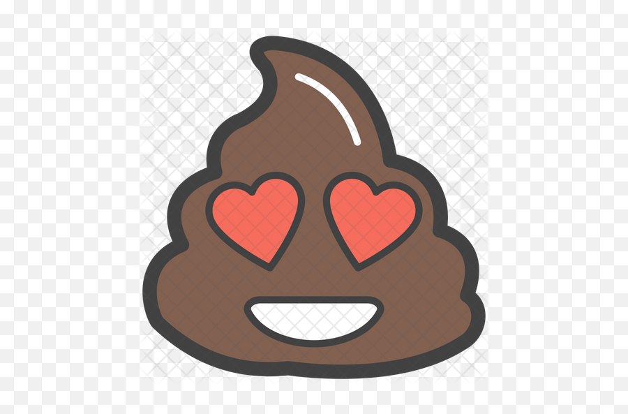 Heart Eyes Poop Icon Of Colored Outline - Icon Png,Heart With Eyes Logo