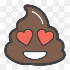 Heart Eyes Poop Icon Of Colored Outline - png